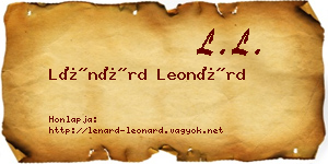 Lénárd Leonárd névjegykártya