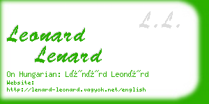 leonard lenard business card
